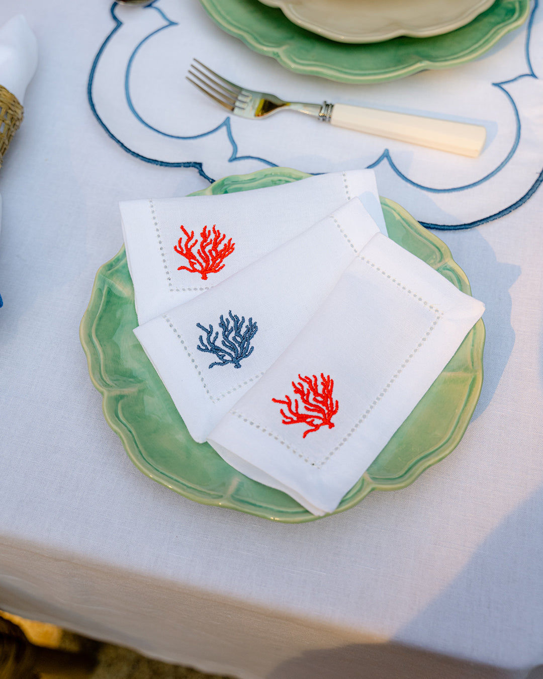 Orange Coral Cocktail Napkin