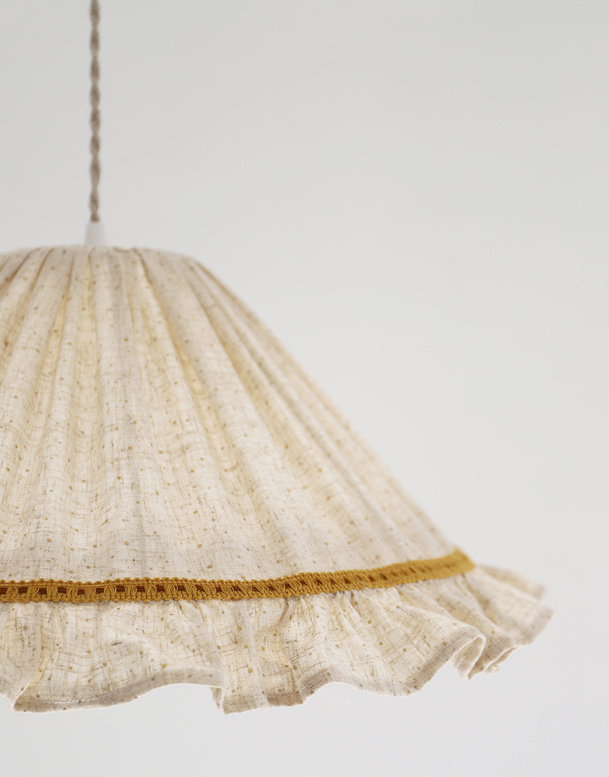 Conical Pendant Light With Ruffle Emilia “Classic Dots”
