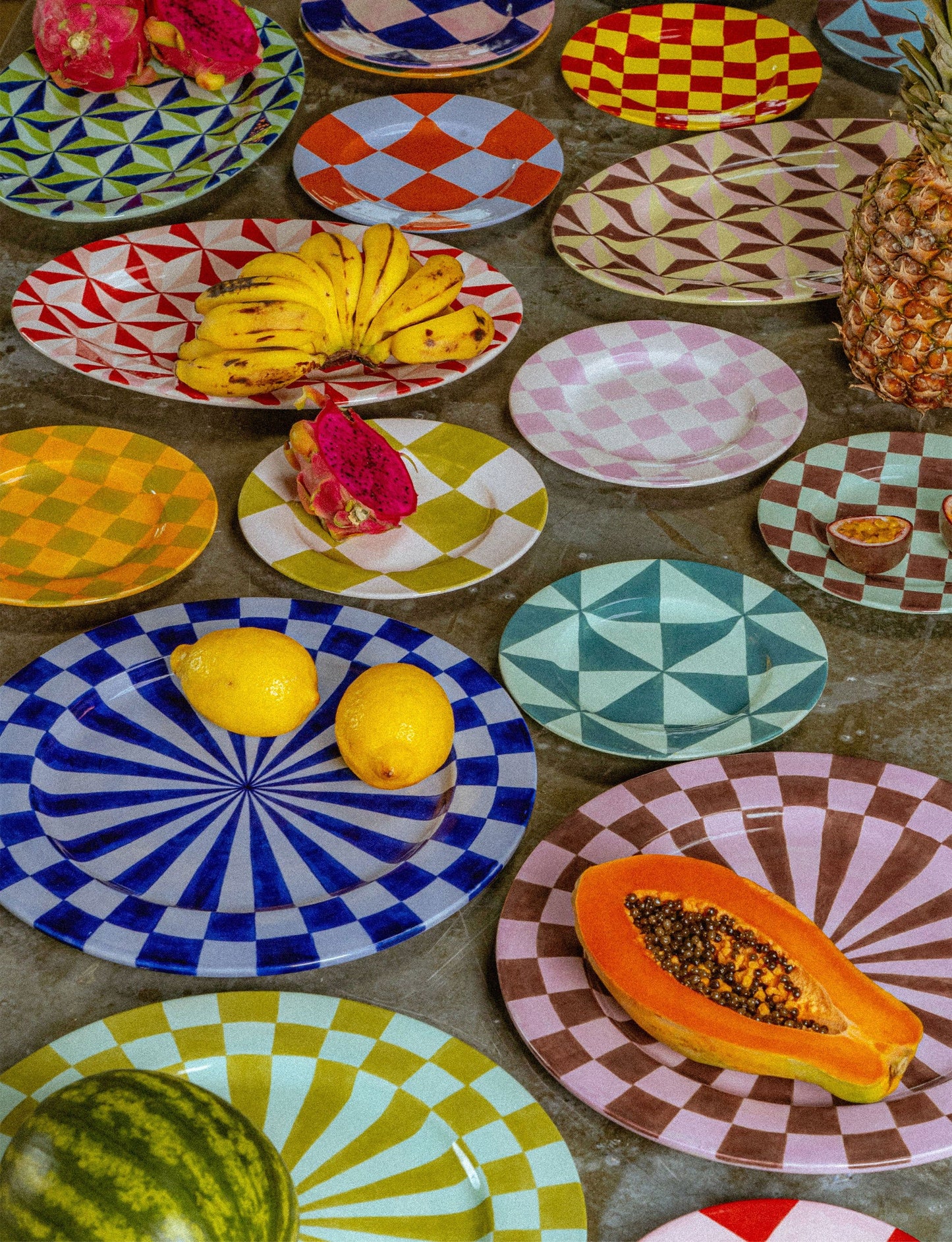 Checkmate Plate, Red & Yellow