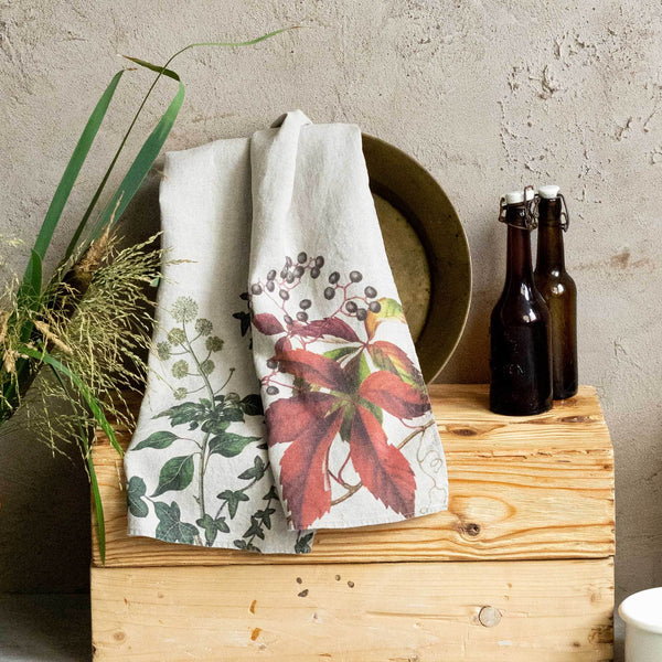Linen Kitchen Towels IVY & CREEPER Set of 2