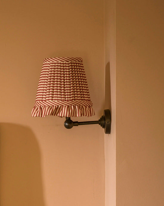 The Fine Horizontal Stripe in Crabapple Wall Light Lampshade