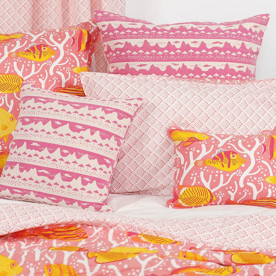 Pink Belle Mare Woven Cushion Cover