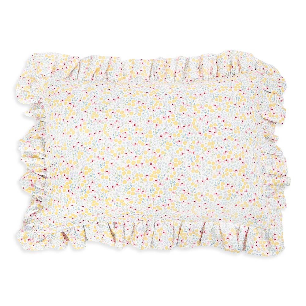 Rectangle Linen Frill Cushion - Wildflower Garden