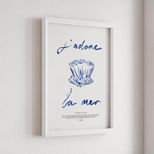 J'adore La Mer Print (Brushstroke)