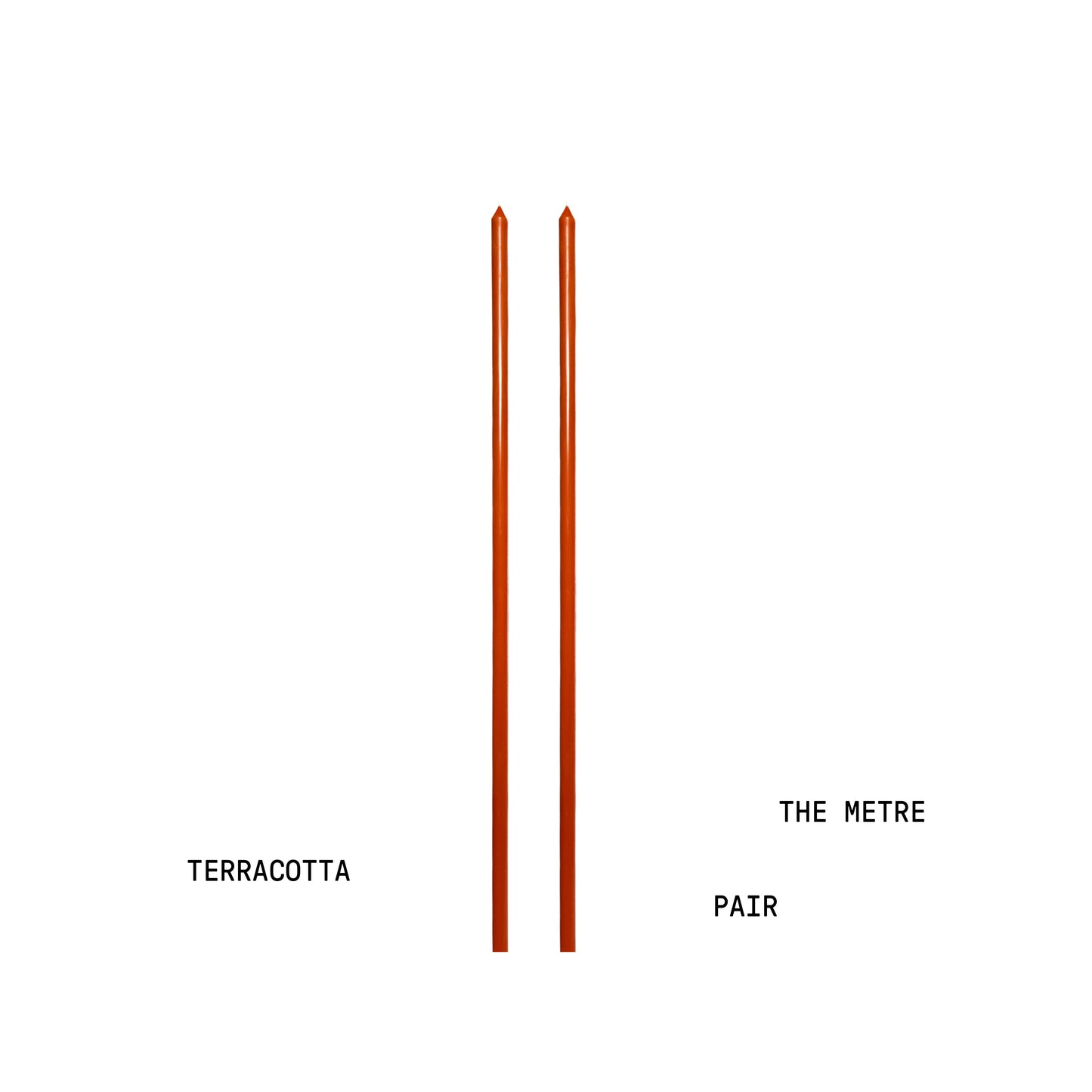 Terracotta Tapered METRE Candle Pair