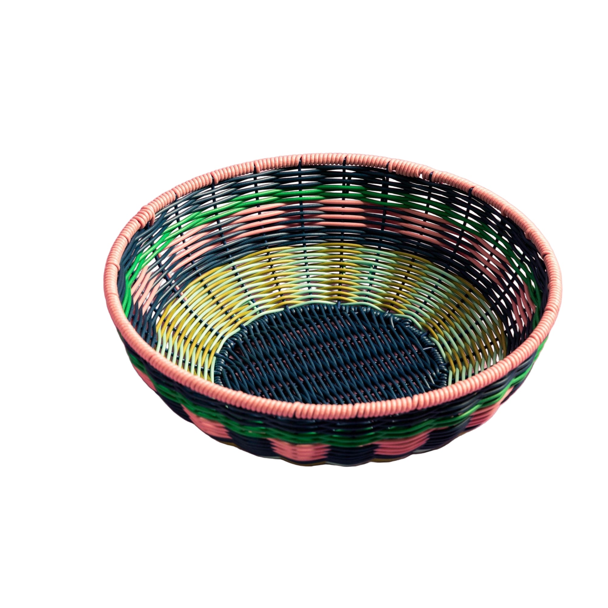 Woven Bowl | Pink & Navy