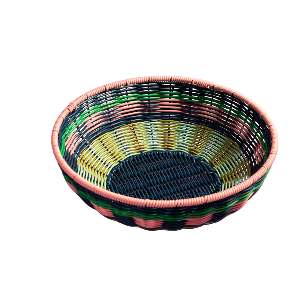 Woven Bowl | Pink & Navy