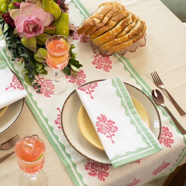 Sara - Pure Cotton Table Napkin Set of 2 - Pink