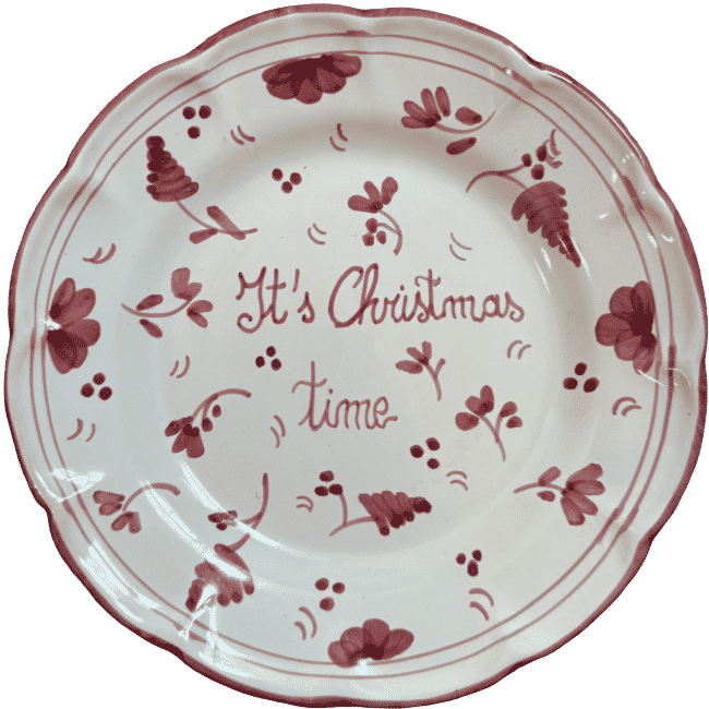 20cm Plate It's Christmas Time - Bordeaux