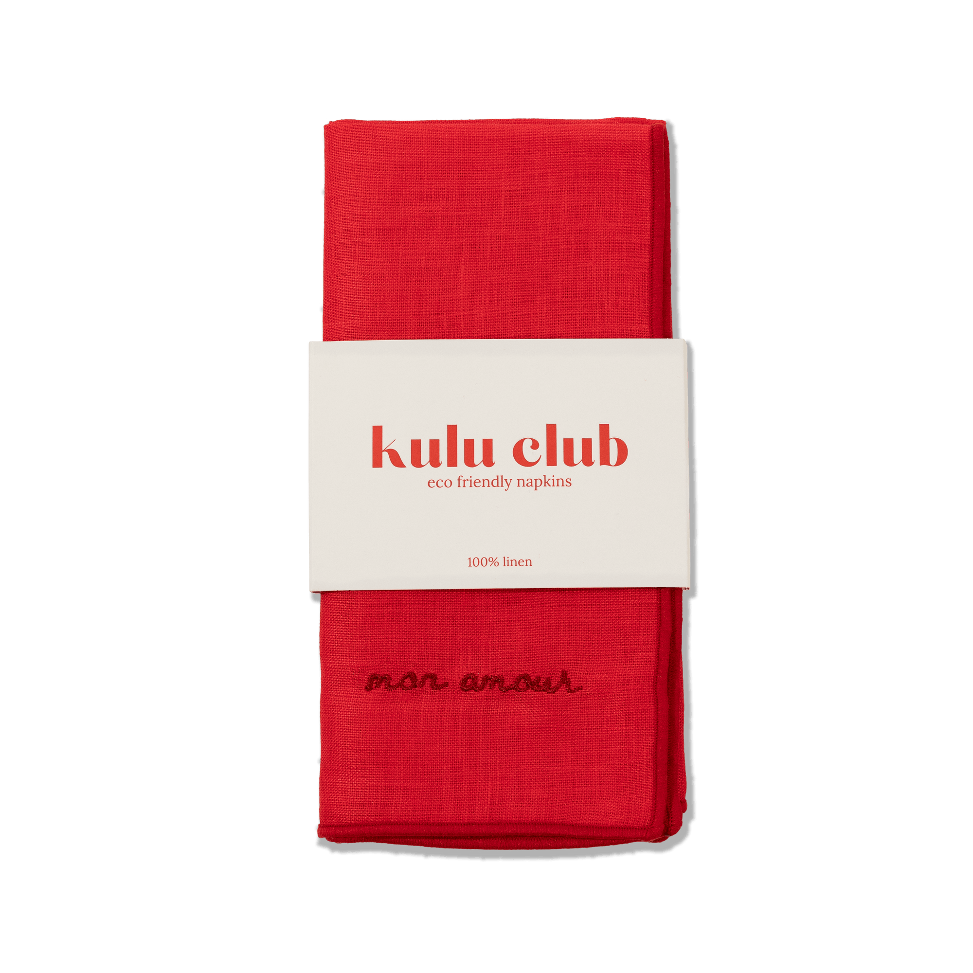 Mon Amour Linen Napkins Red - Set of 2