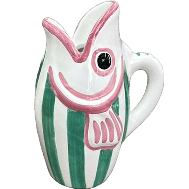 Amico Fish Carafe with Green Stripes