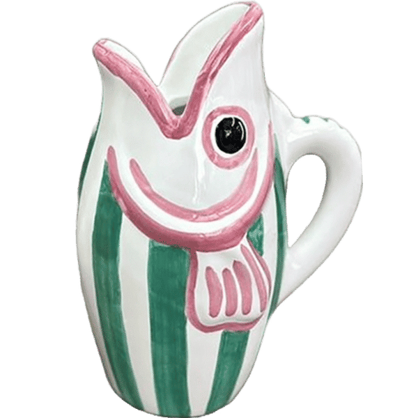 Amico Fish Carafe with Green Stripes