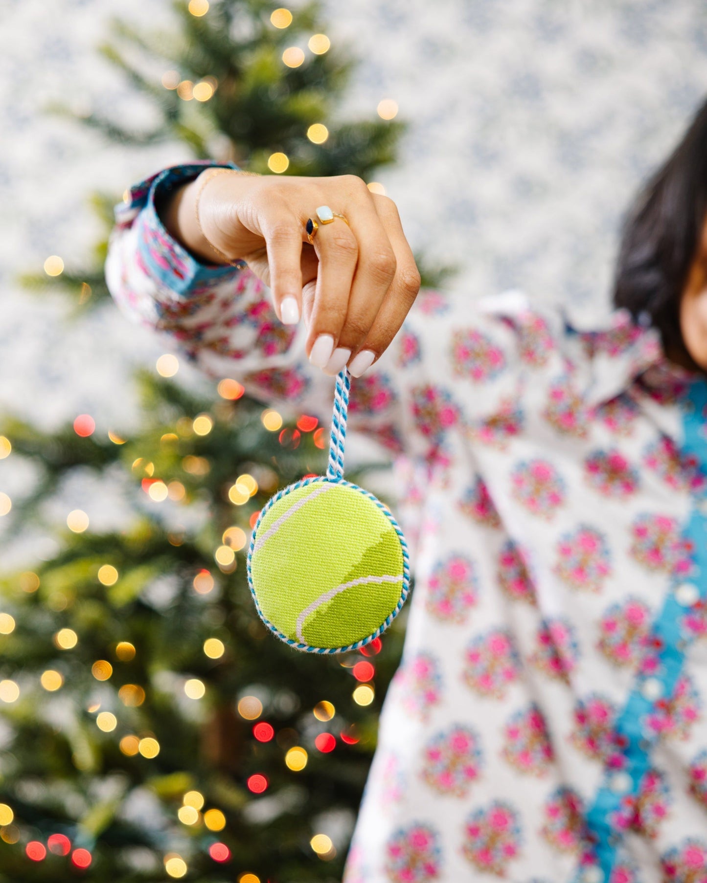 Needlepoint Icon Ornament - Tennis Ball