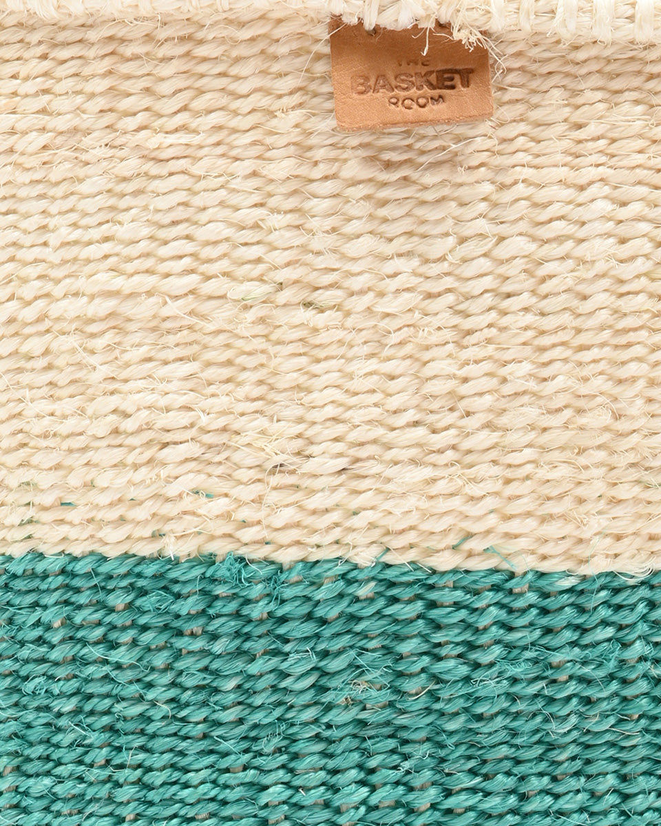 REMBO: Aqua Colour Block Woven Basket