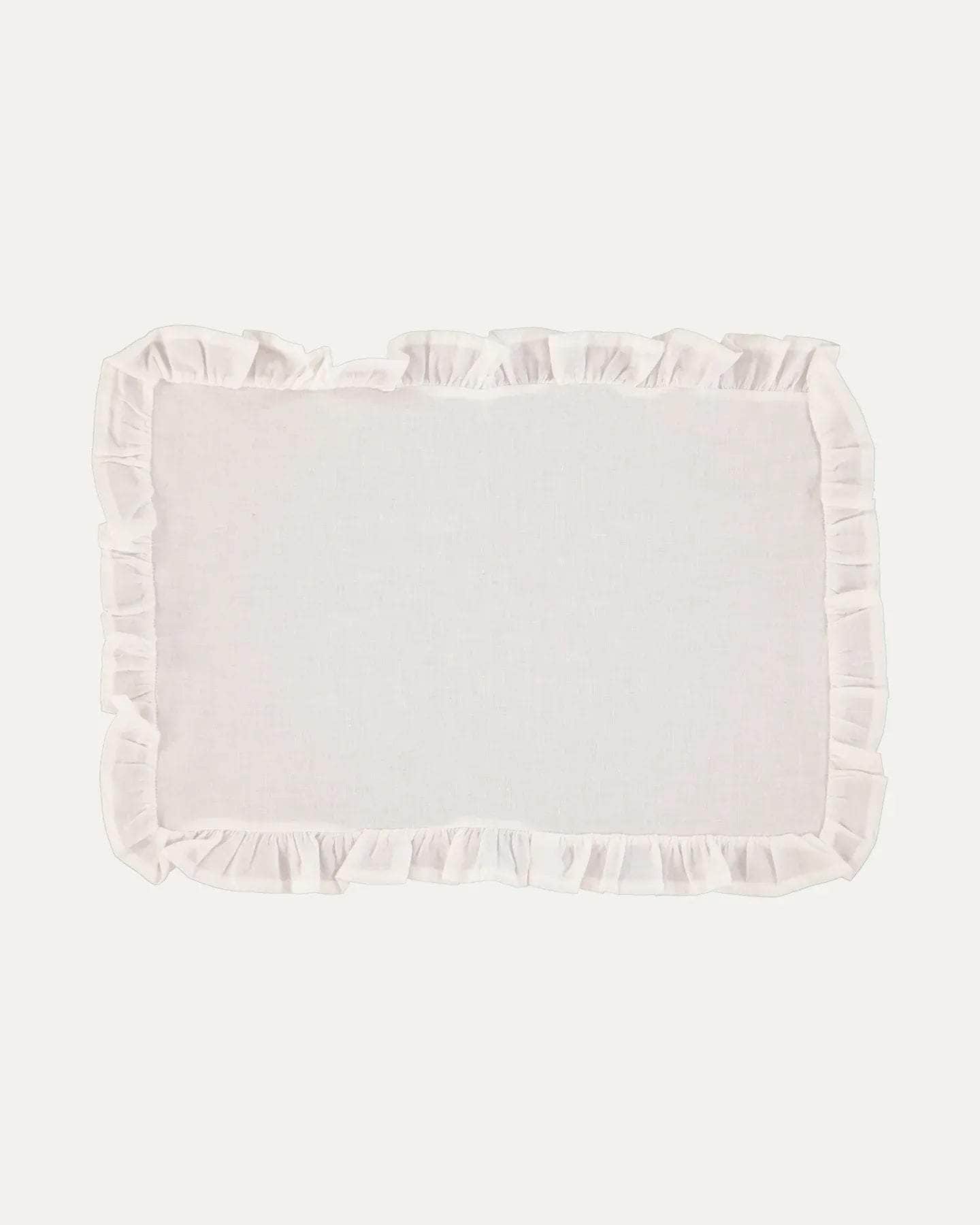 White Linen Placemat with Ruffle