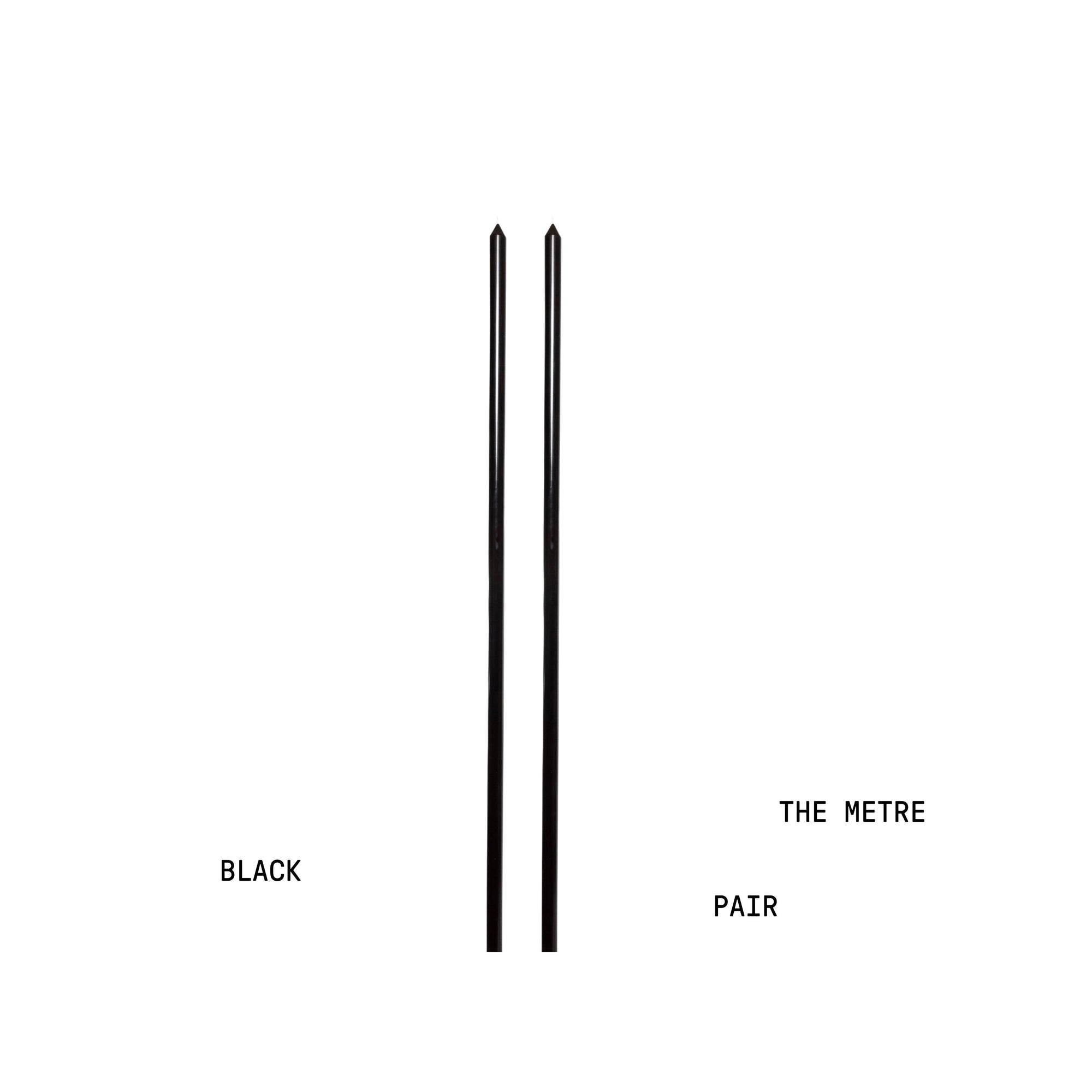 Black Tapered METRE Candle Pair