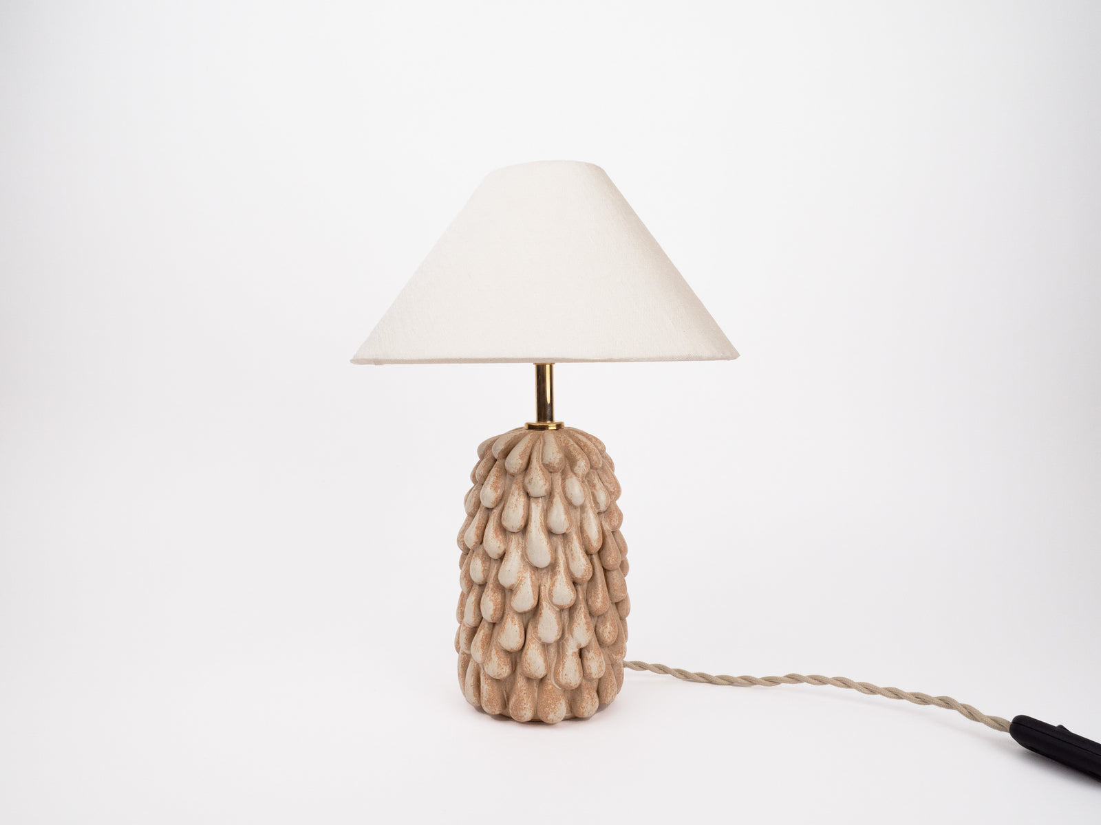 Tall 'Drip' Table Lamp - Satin Cream