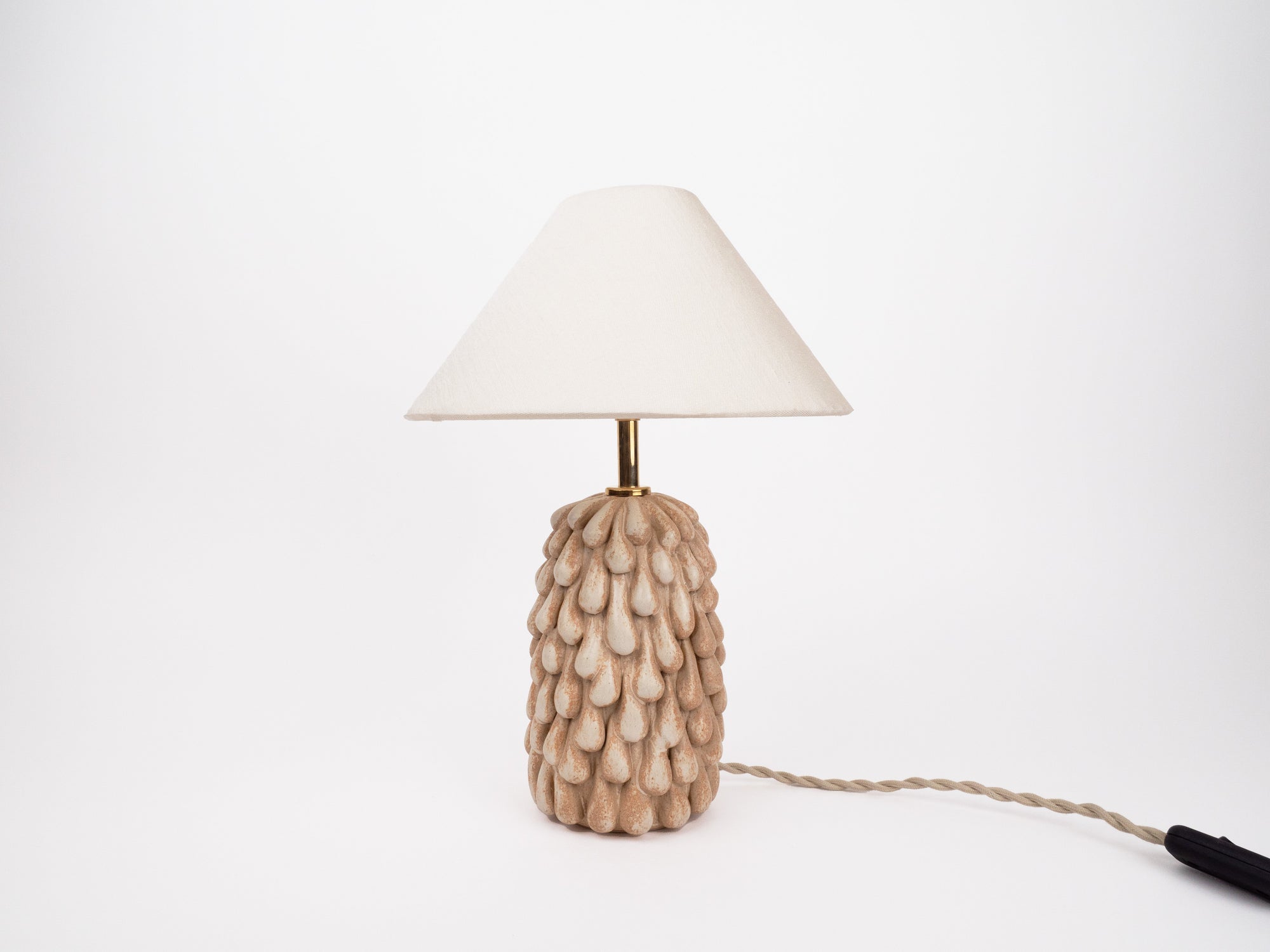 Tall 'Drip' Table Lamp - Satin Cream
