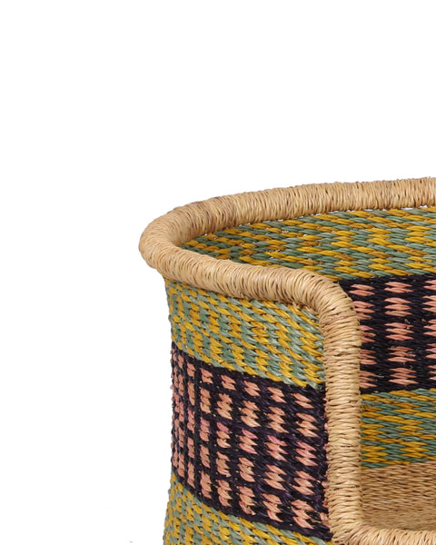 AKOKO: Turquoise, Yellow and Pink Dog Basket - Medium