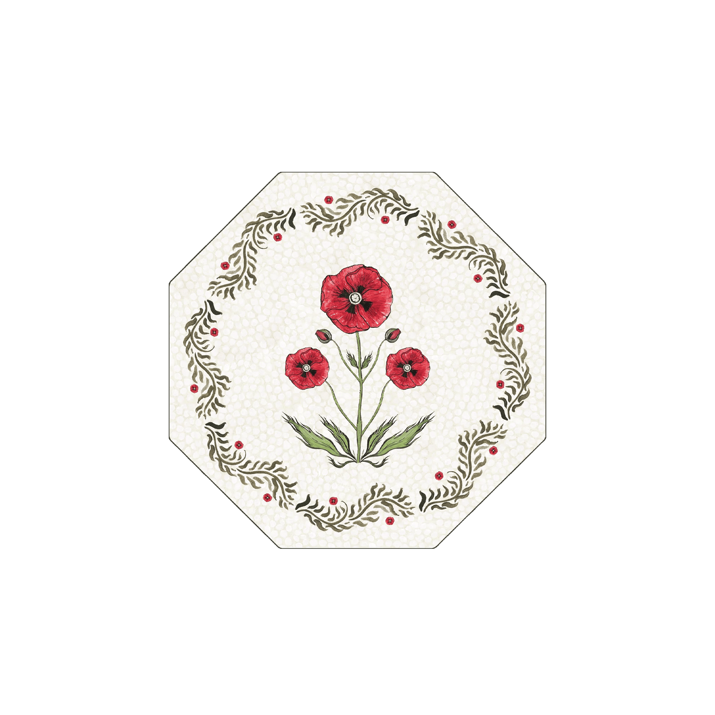 Poppy Field Hexagon Coaster