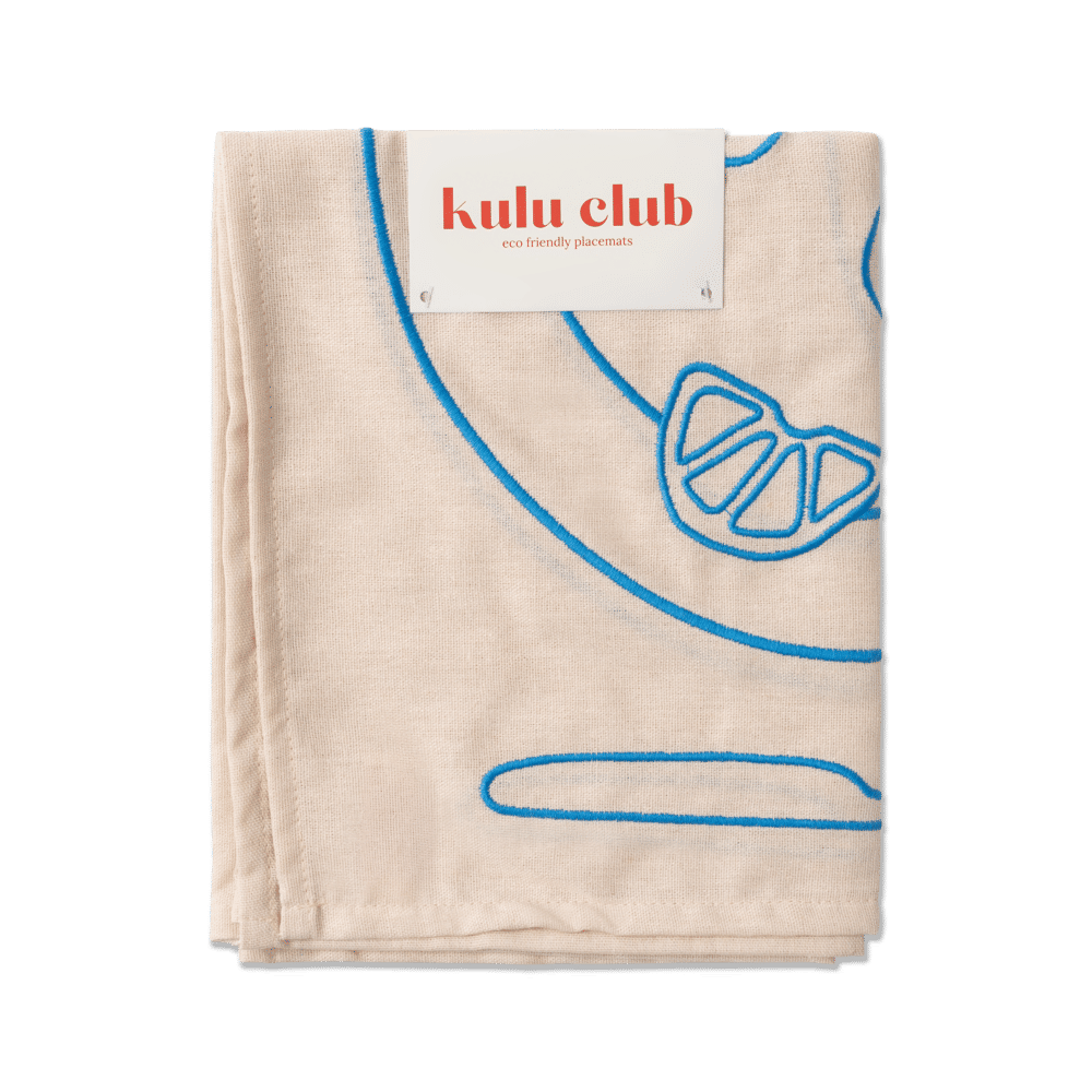 Placemats Embroidered Plates - Set of 2