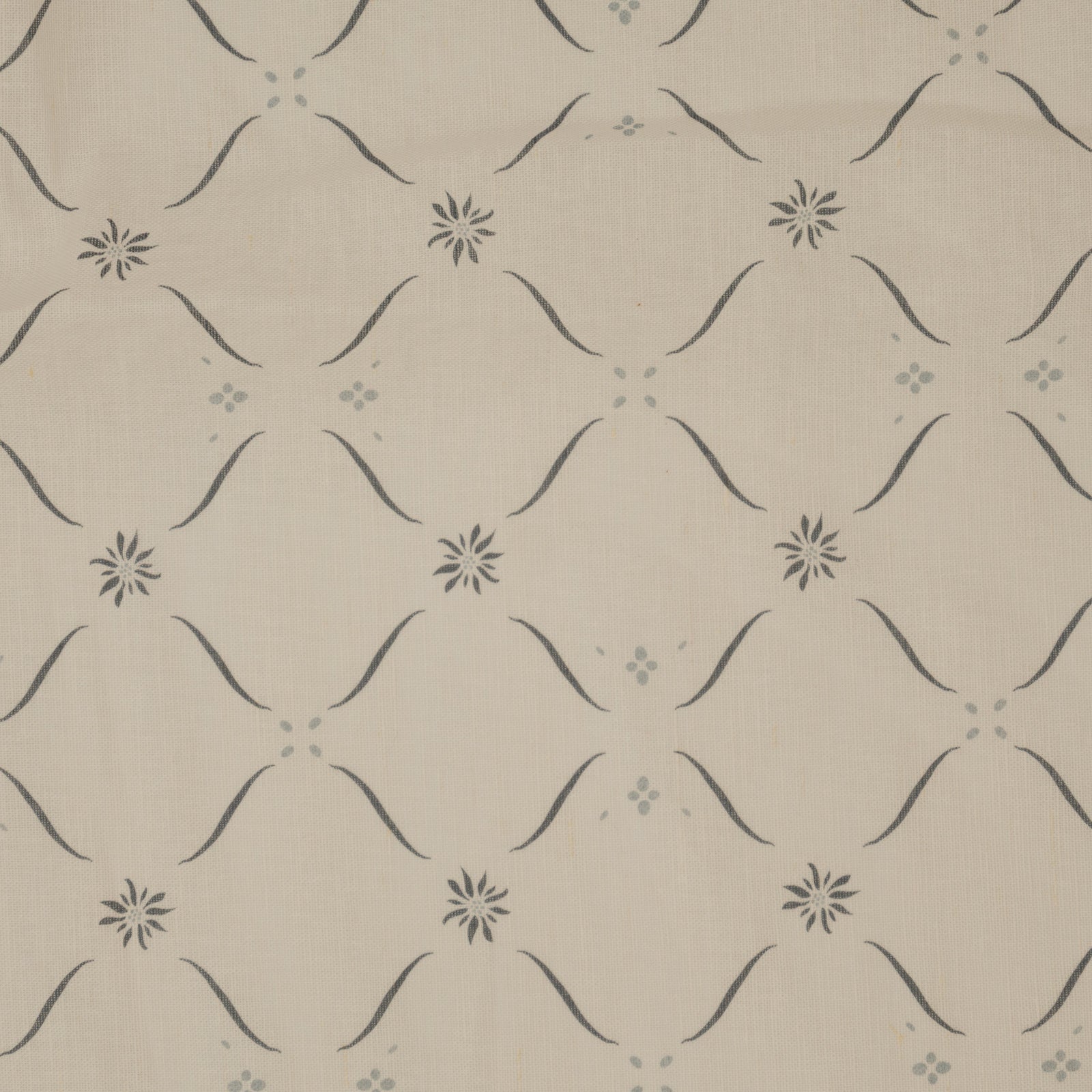 Edelweiss Trellis - Loden and Bryony Blue on White