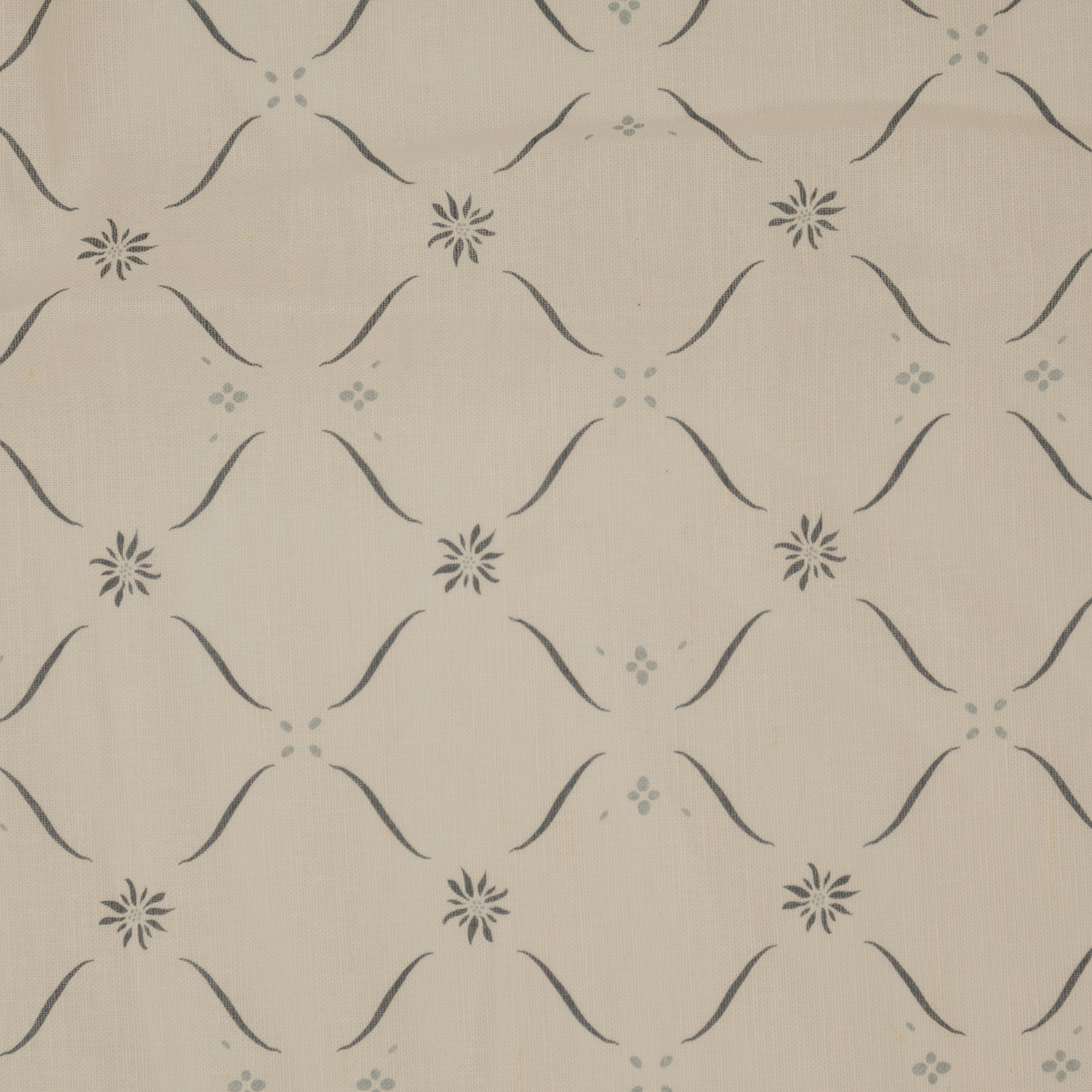 Edelweiss Trellis - Loden and Bryony Blue on White