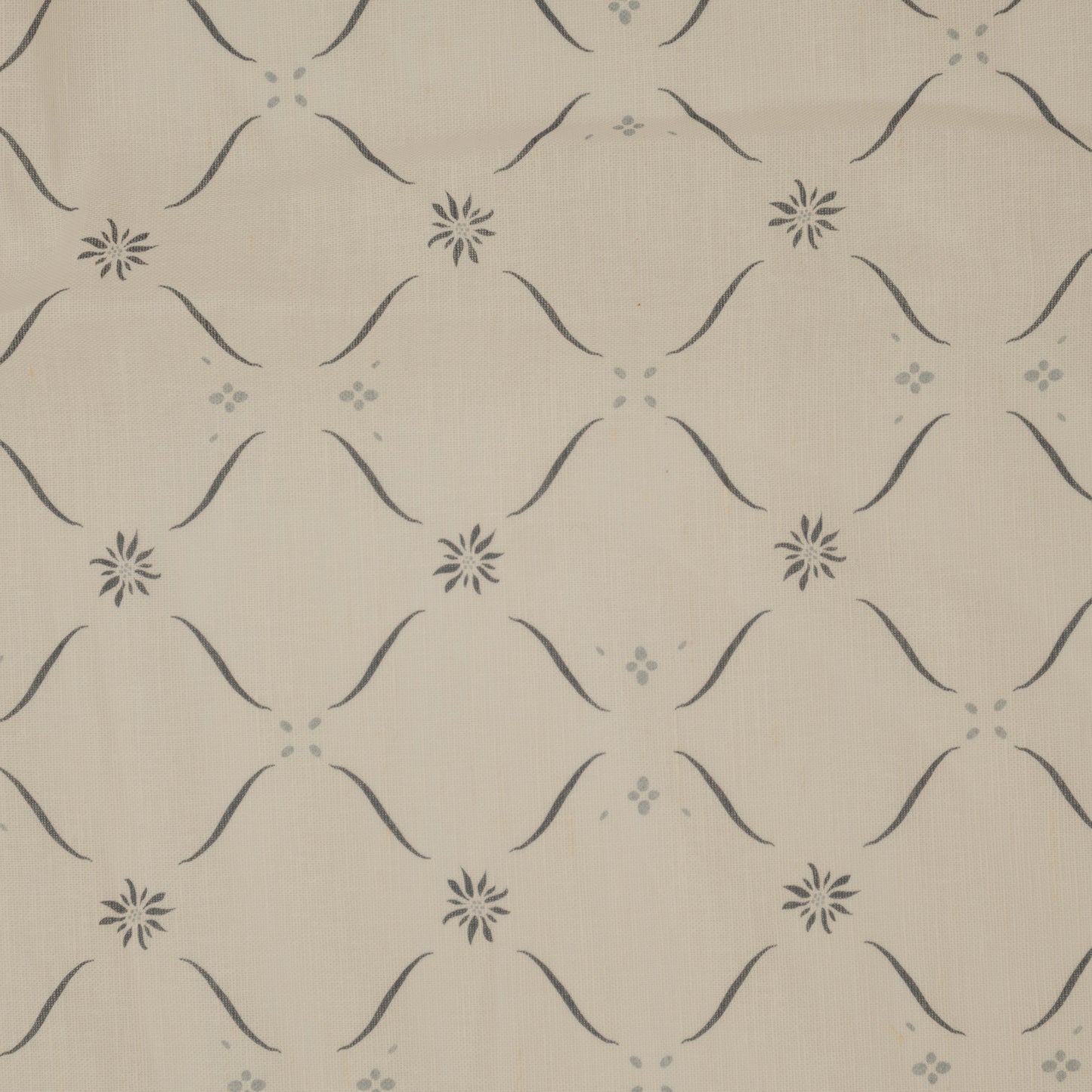 Edelweiss Trellis - Loden and Bryony Blue on White