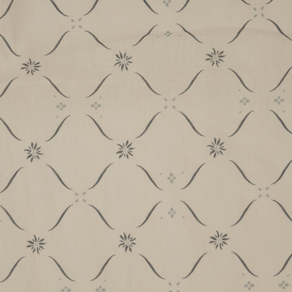 Edelweiss Trellis - Loden and Bryony Blue on White