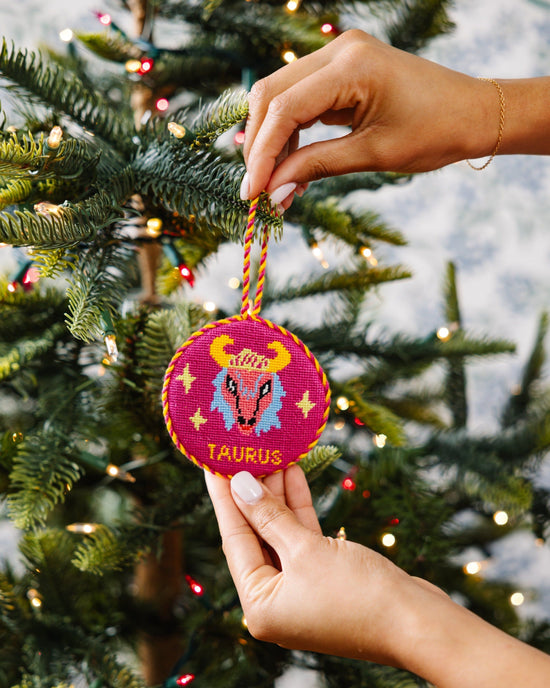 Needlepoint Zodiac Ornament - Taurus