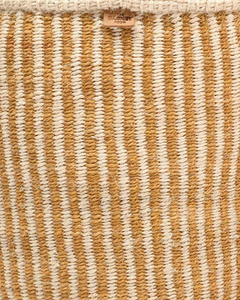HOTUBA: Gold Pinstripe Woven Storage Basket