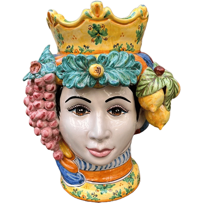 Large Sicilian Vase – Woman Frutta