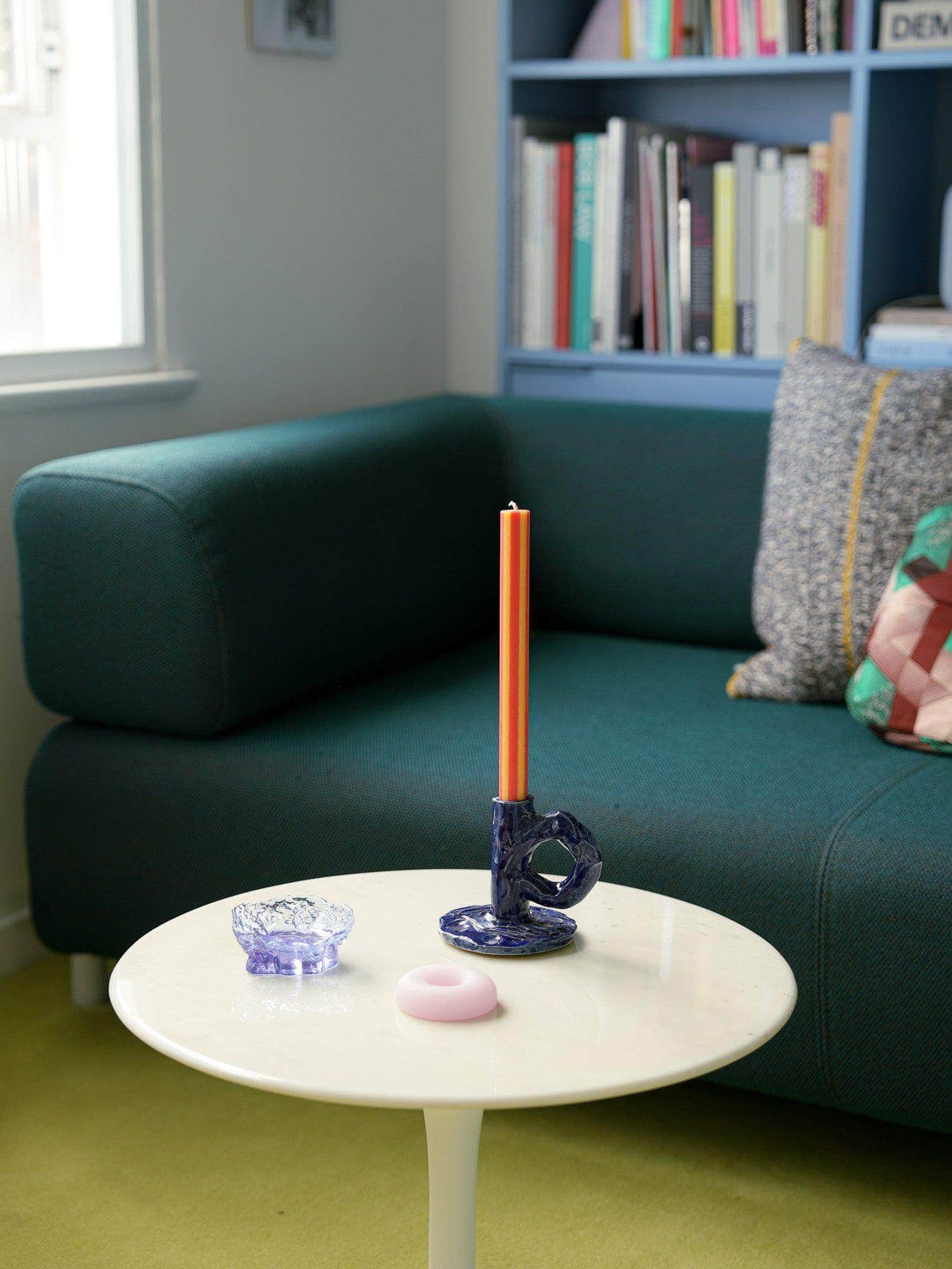 Stripe Dinner Candles - Mellow Yellow / Rust