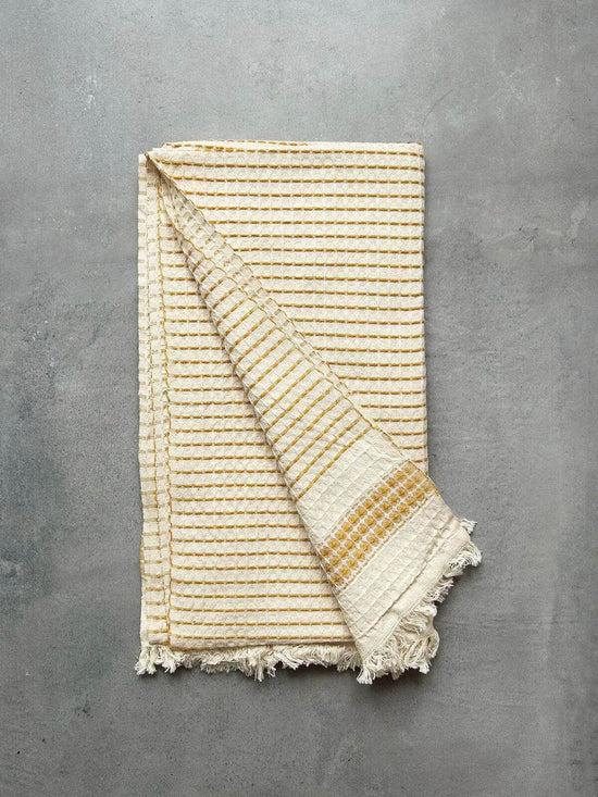 Milos Check Hammam Towel - Mustard