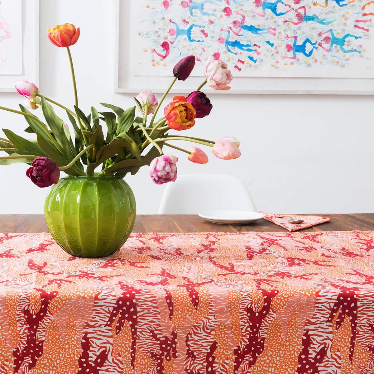 Orange Big Cat Camo Napkins - Set of 2