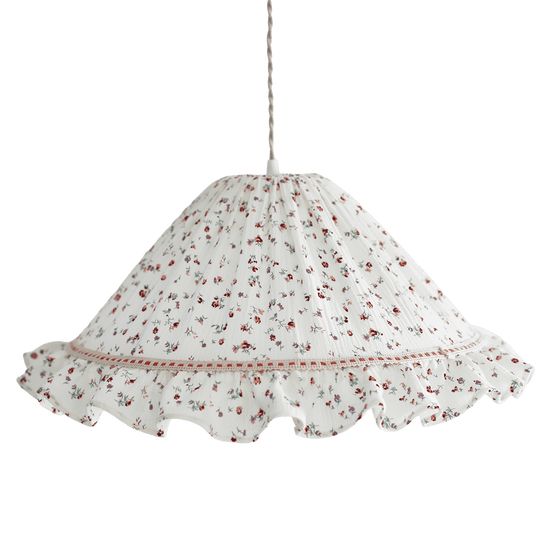 Emilia Conical Pendant Light with Ruffle in ‘Tiny Flowers’ Print