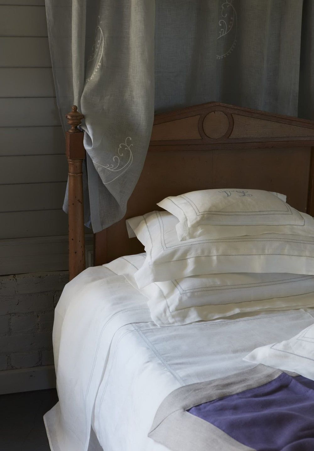Top Sheet Hemstitch Parma Deep Grey