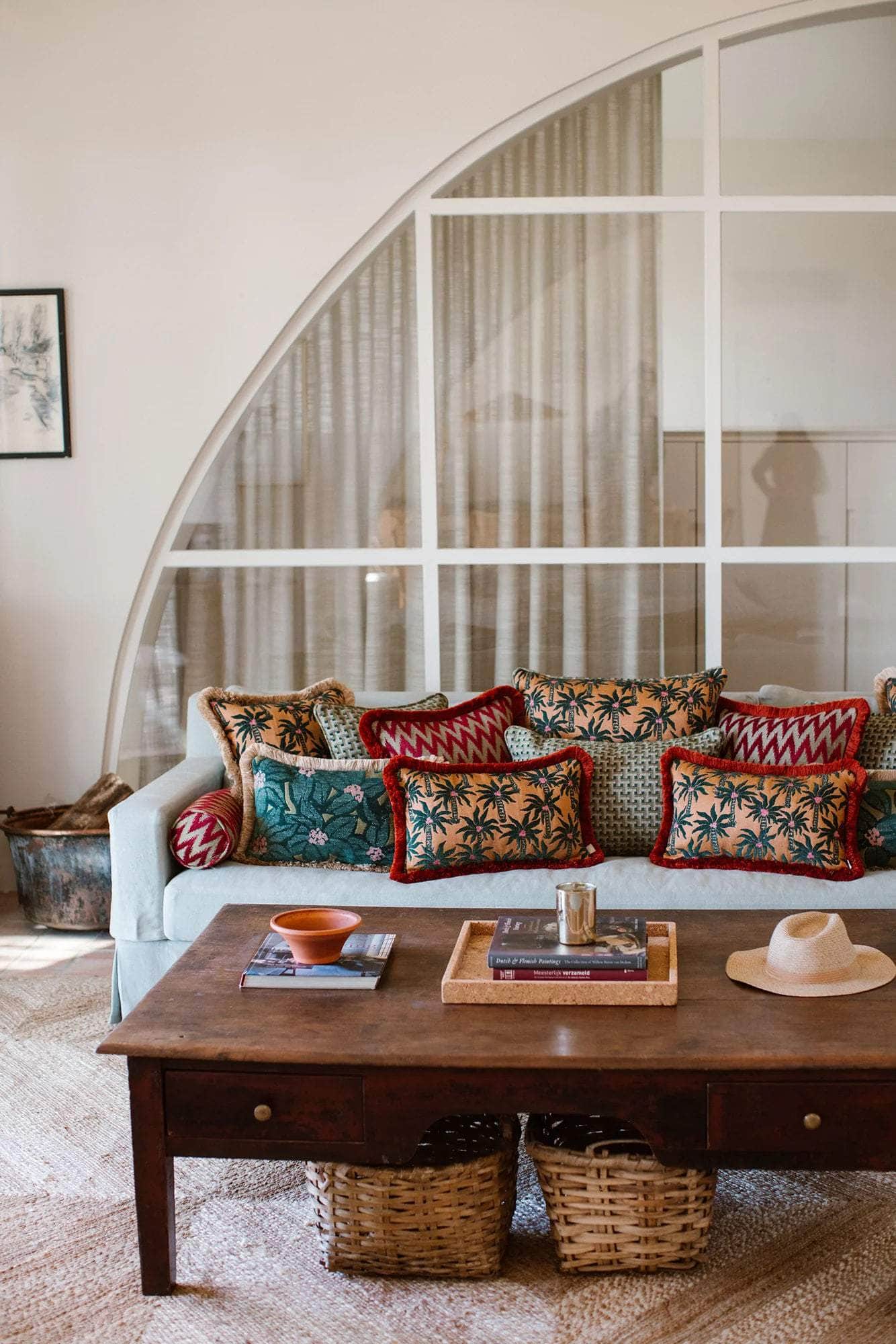 Double Sided Cushion Laura Moss & Caramel x Janis Bordeaux & Pink