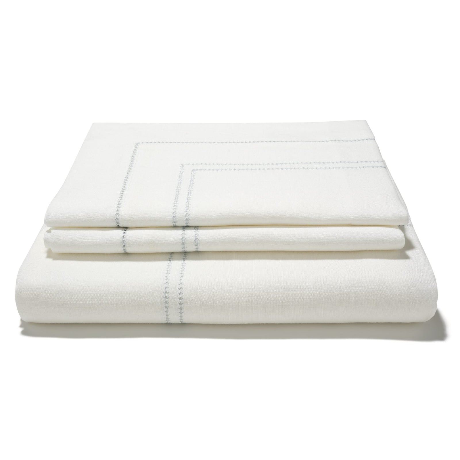 Bed Linen Set Hemstitch Chambray Blue