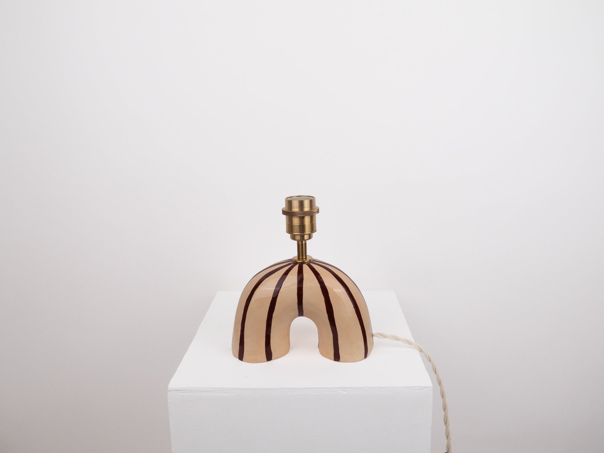 'Me' Table Lamp - Brown Stripes