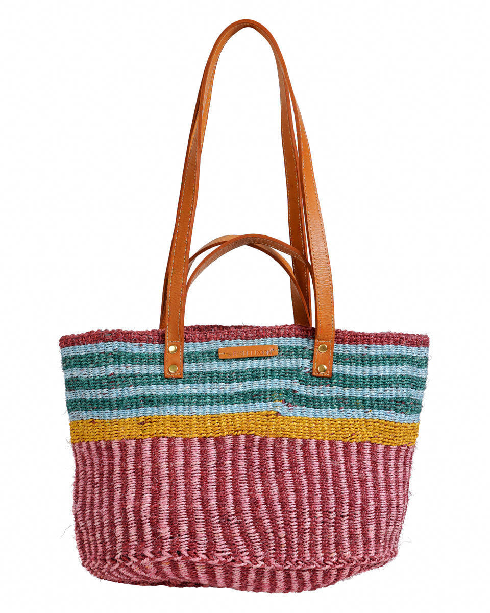 BINAFSI: Sports Luxe Multi-Tone Patterned Sisal Shopper