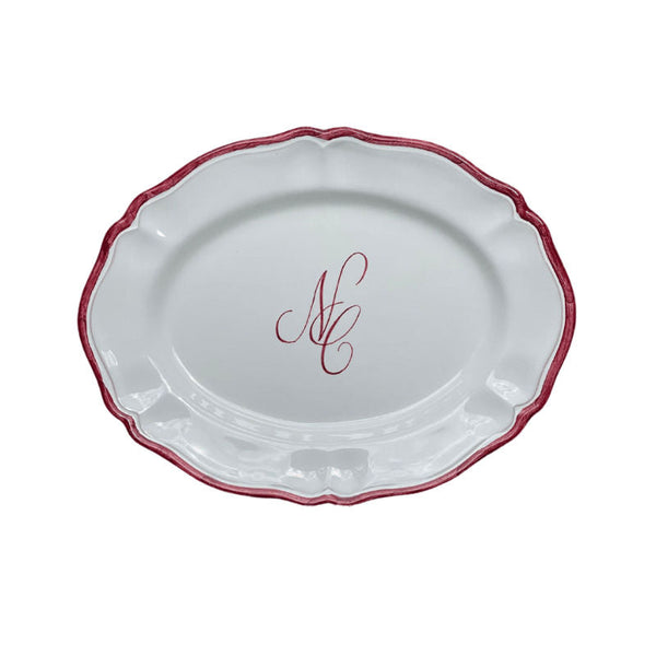 Personalised Ceramic Wedding Engraved Oval Serving Platter
