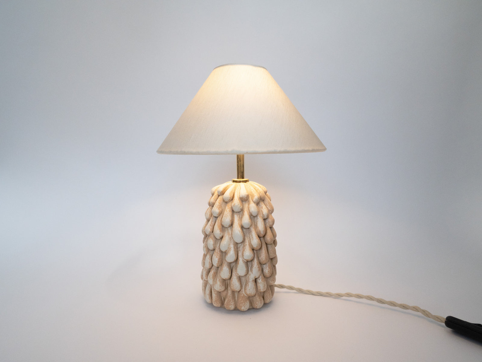 Tall 'Drip' Table Lamp - Satin Cream