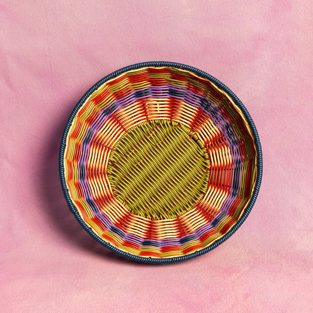 Woven Bowl | Red & Olive