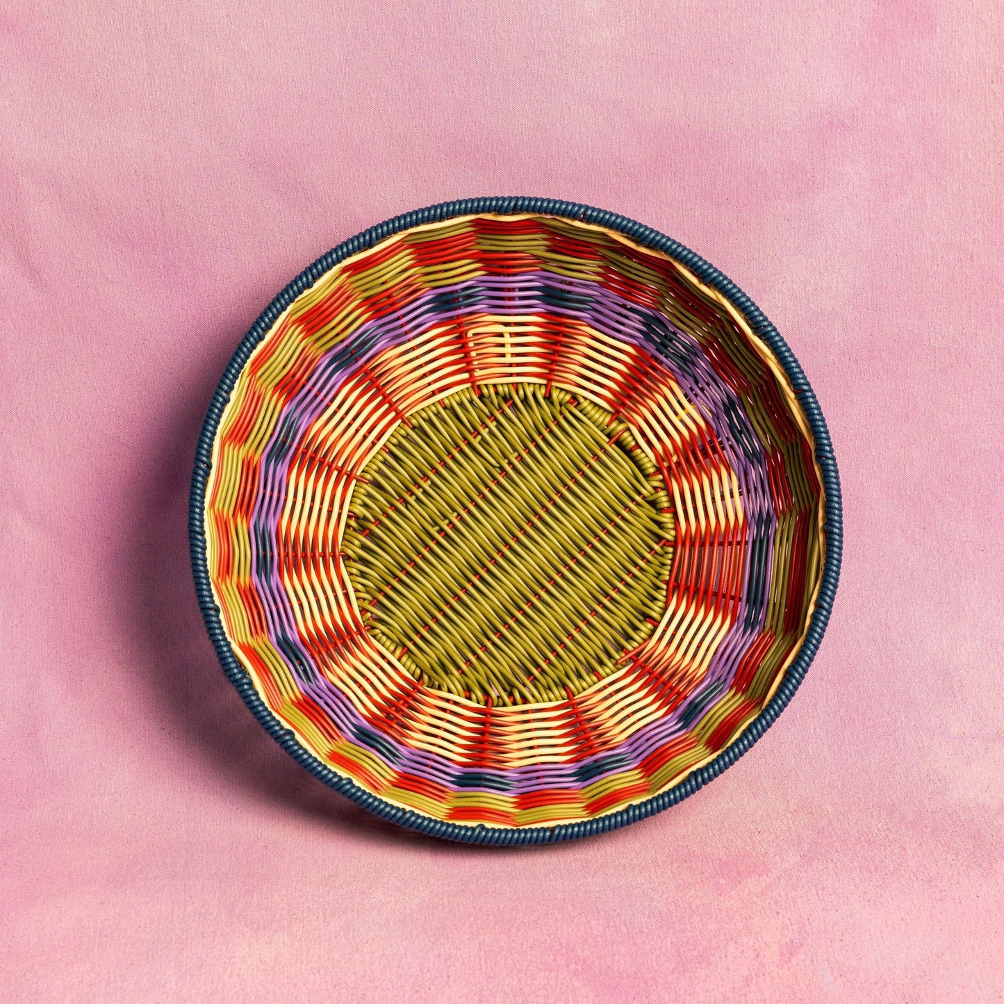 Woven Bowl | Red & Olive