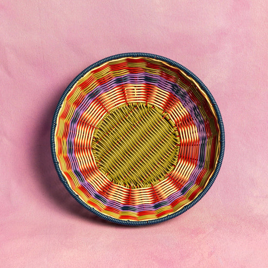 Woven Bowl | Red & Olive