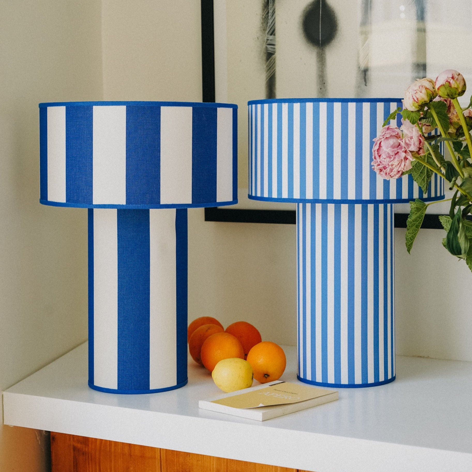 OCTAVEO - Blue and White Striped Table Lamp