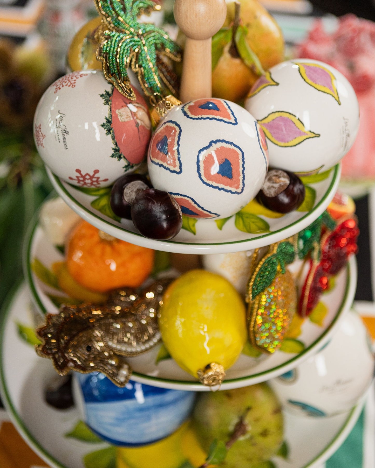 Ceramic Christmas Bauble Made in Italy - Ikat