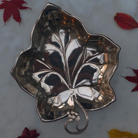 Silver-Plated Leaf Vide-Poche