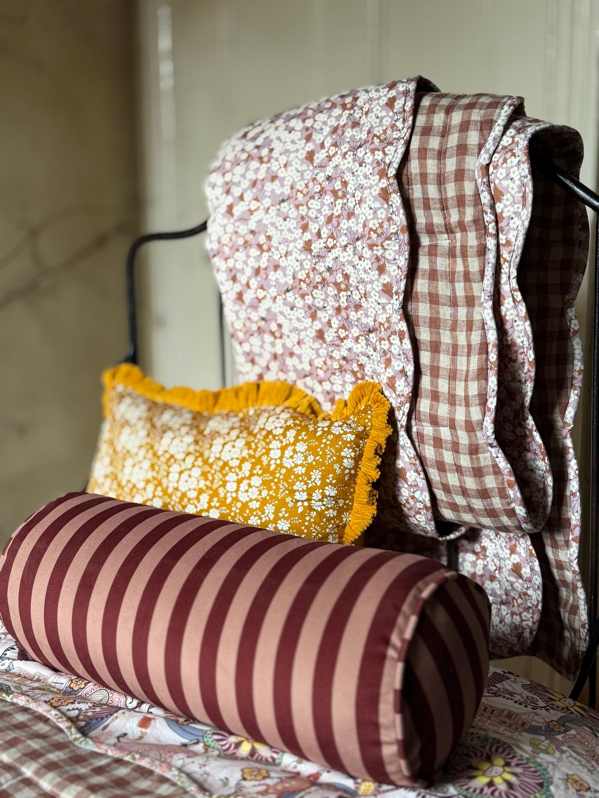 Cord Cushion made with Liberty fabric 'Capel'